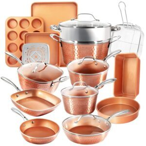 Gotham Steel Hammered Copper Cookware and Bakeware Collection – Price Drop – $199.99 (was $295.11)