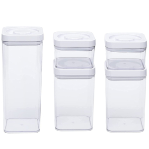 Amazon Basics 5-Piece Square Airtight Food Storage Containers – Price Drop – $21.39 (was $36.09)