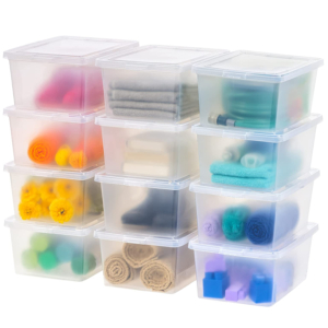12-Pack IRIS USA Stackable Plastic Storage Container Bin – Price Drop – $27.89 (was $54.99)