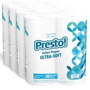 24 Rolls Amazon Brand Presto! 2-Ply Toilet Paper – $23.76 – Clip Coupon – (was $27.76)