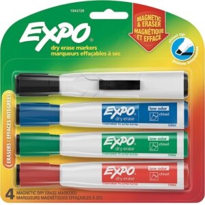4-Count Expo Magnetic Dry Erase Markers with Eraser – Price Drop – $4.66 (was $6.99)