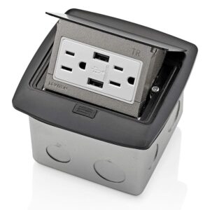 Leviton Pop-Up Floor Box Outlet with Dual USB Charger – Price Drop – $38.02 (was $87.20)