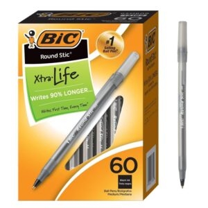60-Count BIC Round Stic Xtra Life Ballpoint Pens – Price Drop – $4.97 (was $6.74)