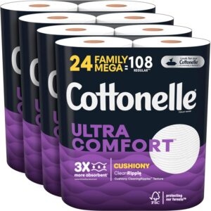 Cottonelle Ultra Comfort Toilet Paper with Cushiony CleaningRipples – Price Drop + Clip Coupon – $19.59 (was $27.59)