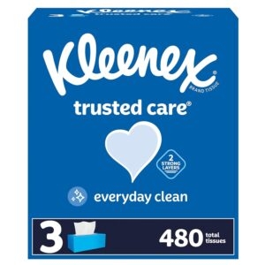 Kleenex Trusted Care Facial Tissues (3 Flat Boxes) – Price Drop – $4.99 (was $5.79)