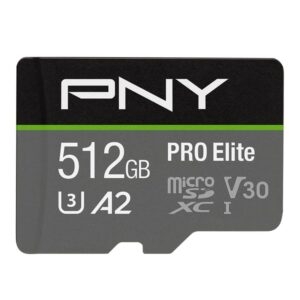 PNY 512GB PRO Elite Class 10 U3 V30 microSDXC Flash Memory Card – Price Drop – $26.99 (was $49.34)