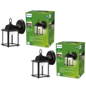 2-Pack Philips LED Outdoor Square Wall Lantern – Price Drop – $28.53 (was $39.13)