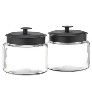 Set of 2 Anchor Hocking Montana Glass Jars with Fresh Sealed Lids – Price Drop – $11.80 (was $19.96)