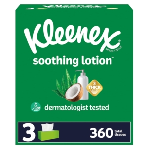 3 Flat Boxes Kleenex Soothing Lotion Facial Tissues – Price Drop – $4.99 (was $5.79)