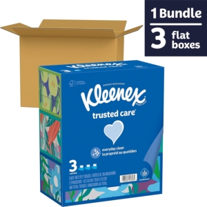 Kleenex Trusted Care Facial Tissues (3 Flat Boxes) – Price Drop + Clip Coupon – $4.24 (was $5.79)