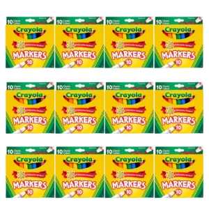 12-Pack Crayola Broad Line Markers (10 Colors/Pack) – Price Drop – $11.64 (was $31.08)