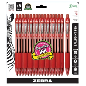 18-Count Zebra Pen Z-Grip Retractable Ballpoint Pens – Price Drop – $5.99 (was $10)