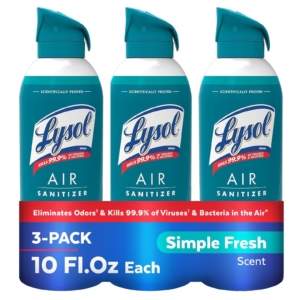 3-Pack Lysol Air Sanitizer Spray- $12.87 – Clip Coupon – (was $21.81)