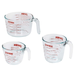 3-Piece Pyrex Glass Measuring Cup Set – Price Drop + Clip Coupon – $17.37 (was $23.49)