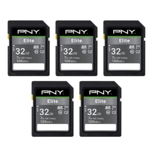 5-Pack PNY 32GB Elite Class 10 U1 V10 SDHC Flash Memory Card – Price Drop – $14.99 (was $24.66)