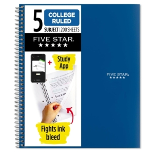 Five Star Spiral Notebook + Study App – Price Drop – $2.97 (was $11.99)