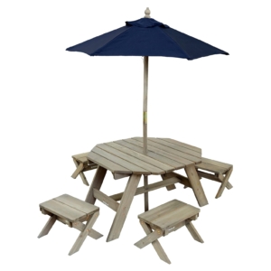 KidKraft Wooden Octagon Table, Stools and Umbrella Set – Price Drop – $93.99 (was $169.99)