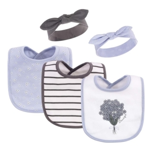 Hudson Baby 5-Piece Cotton Bib and Headband Set – Price Drop – $7.18 (was $12.46)